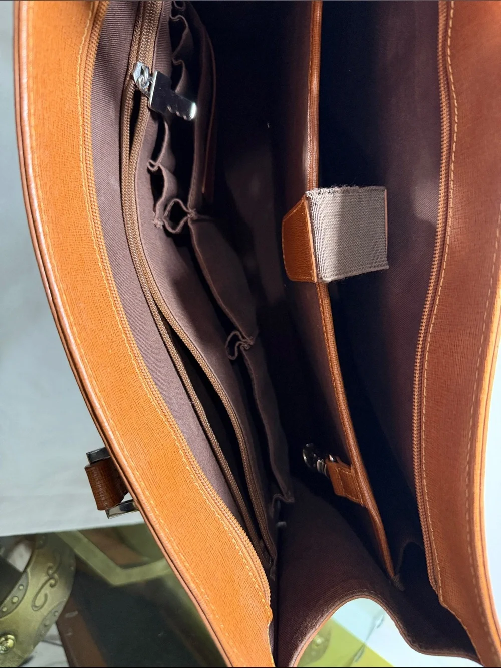 Brown leather Jack Georges Chelsea Alexis business tote